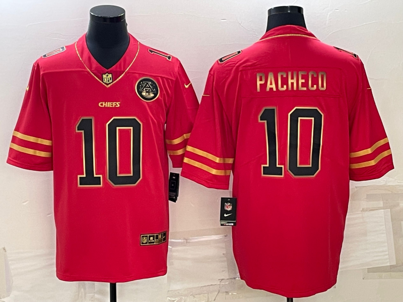 Men’s Kansas City Chiefs #10 Isiah Pacheco Red Gold Vapor Untouchable Limited Stitched Jersey